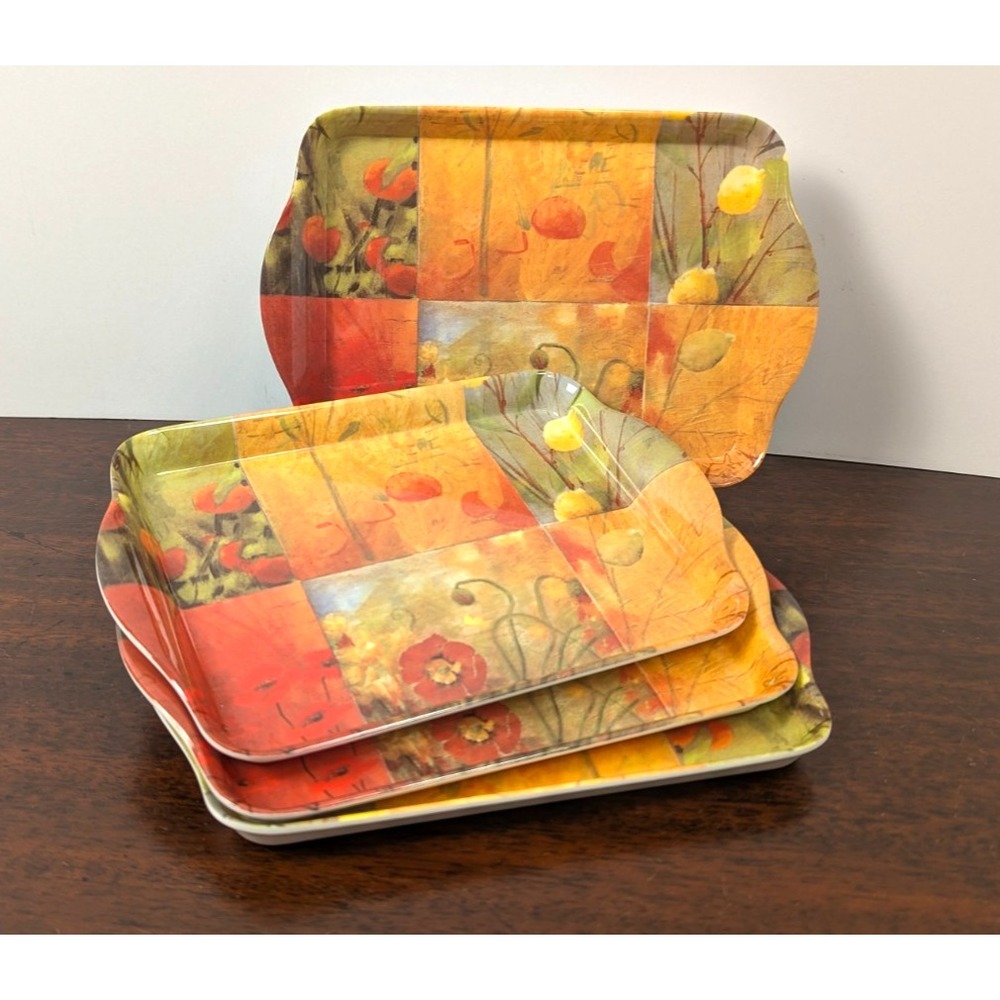 Canadian Art Prints Citrus Garden Melamine Scatter Trays Floral Set of 4 8"